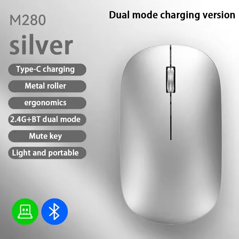 Xiaomi mouse sem fio tipo-c carregamento silencioso clique portátil escritório ergonômico portátil universal leve jogo de escritório sem ruído