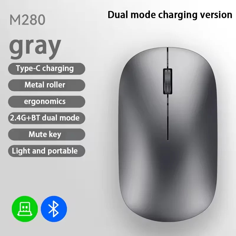 Xiaomi mouse sem fio tipo-c carregamento silencioso clique portátil escritório ergonômico portátil universal leve jogo de escritório sem ruído