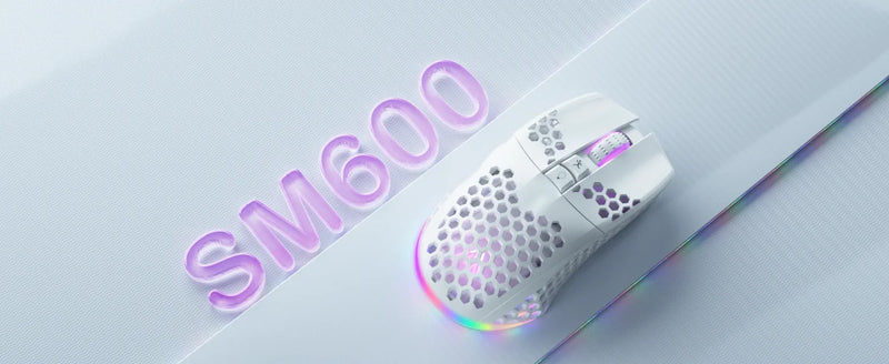 Soliaka mouse para jogos e-sports, sem fio/com fio, ultraleve, favo de mel, rgb, retroiluminado, ajustável, 12800dpi, ergonômico, gamer