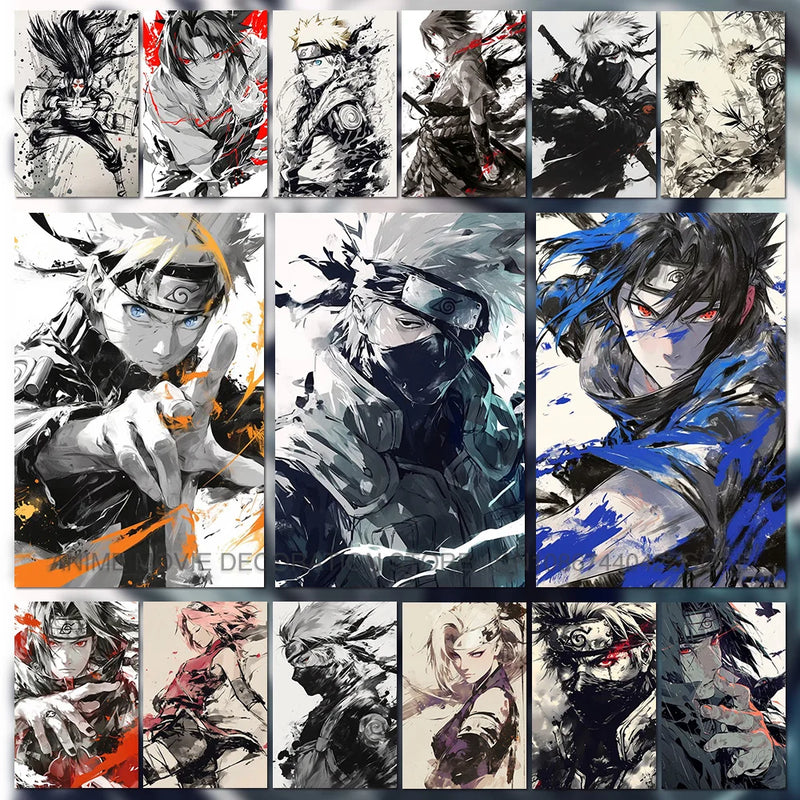 Anime uzumaki naruto lona hd imprime imagem uchiha sasuke arte de parede pintura decoração para casa hatake kakashi cartaz sem moldura