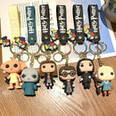 3d harried potter pvc chaveiro brinquedo hermione granger malfoy ron dobby voldemort snape brinquedo figuras festa chaveiros crianças presentes brinquedos
