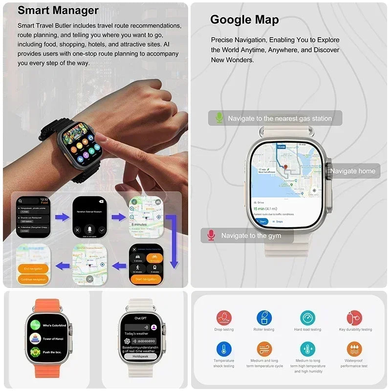 2025 novo original dt ultra 3 relógio inteligente homem 49mm amoled 32g rom chat gpt nfc bússola bt chamada esporte gps pista relógio esportivo feminino