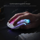 Rato de jogo com fio em favo de mel RGB Backlight 7200 DPI ajustável Ergonômico USB Ratos de computador para Windows PC e jogadores de laptop