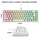 HXSJ-V200 Teclado com fio Mini Gaming, K68 RGB Streamer, membrana sem gestos de 19 teclas, sensação mecânica para jogo ou escritório