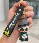 3d harried potter pvc chaveiro brinquedo hermione granger malfoy ron dobby voldemort snape brinquedo figuras festa chaveiros crianças presentes brinquedos