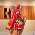 3d harried potter pvc chaveiro brinquedo hermione granger malfoy ron dobby voldemort snape brinquedo figuras festa chaveiros crianças presentes brinquedos