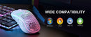 Mouse de carregamento com iluminação RGB sem fio 2.4G com DPI ajustável e ergonômico com design em favo de mel para laptop de mesa