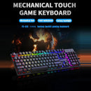 Teclado mecânico retroiluminado com 104 teclas, teclado para jogos com fio, à prova d'água, luminoso, conjunto de teclado e mouse para gamer, pc, laptop, escritório