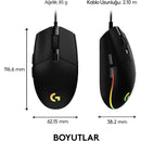 Logitech g102 mouse usb com fio mouse para jogos 8000 dpi tela de efeito óptico arco-íris para computador pc/mac e laptop