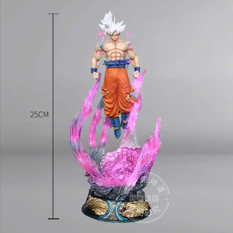 Dragon ball anime figura 25cm son goku ultra instinto super saiyan estatueta estátua de pvc modelo ornamento coleção presente brinquedo