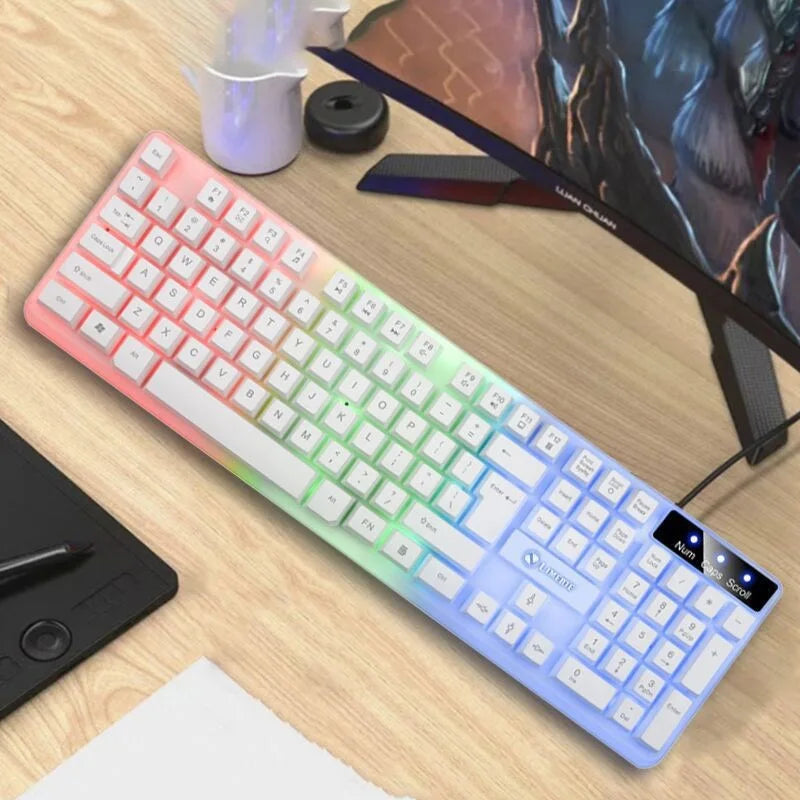 Teclado com Fio K35 Retroiluminado – 104 Teclas | Compatível com PC e Notebook