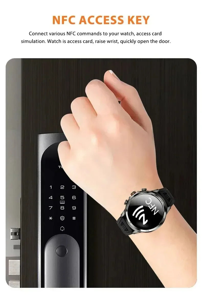 Novo relógio inteligente 5G LTE 190 °   Inserção de câmera rotativa Cartão Sim Google Play Store App Download GPS WIFI Frequência Cardíaca Android Smartwatch