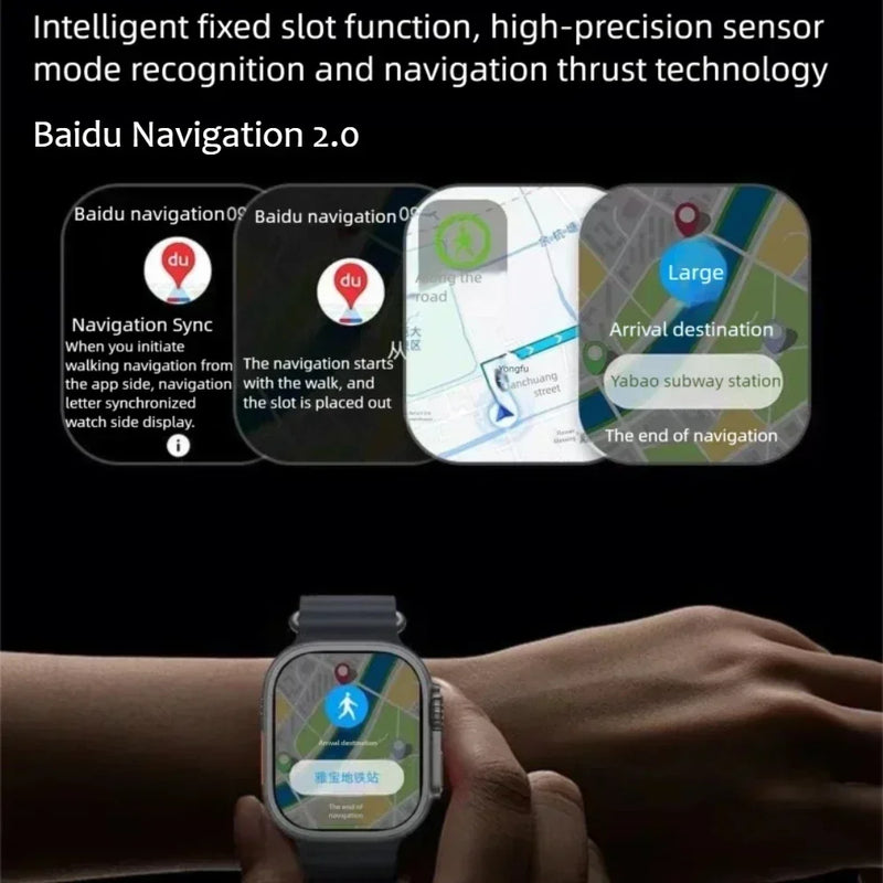HK10 ULTRA-A 2.02 polegadas Novo relógio de inteligência multifuncional Bluetooth Compartilhamento de rede Navegação GPS NFC e pagamento duplo