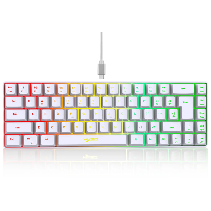 HXSJ-V200 Teclado com fio Mini Gaming, K68 RGB Streamer, membrana sem gestos de 19 teclas, sensação mecânica para jogo ou escritório