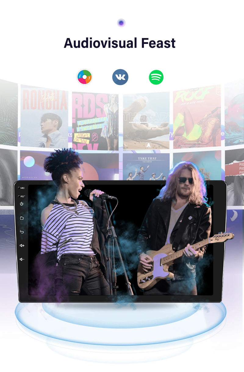 1 din android rádio estéreo do carro 10.1 girar tela de toque removível para universal carplay navegação gps bluetooth wifi autoradio