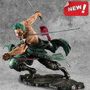 One Piece Anime Action Figure, GK Roronoa Zoro, Três Lâminas, Manga Sa-maximum, Estátua, Modelo de Coleção, Brinquedo, Quente, 10cm