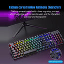 Teclado mecânico retroiluminado com 104 teclas, teclado para jogos com fio, à prova d'água, luminoso, conjunto de teclado e mouse para gamer, pc, laptop, escritório