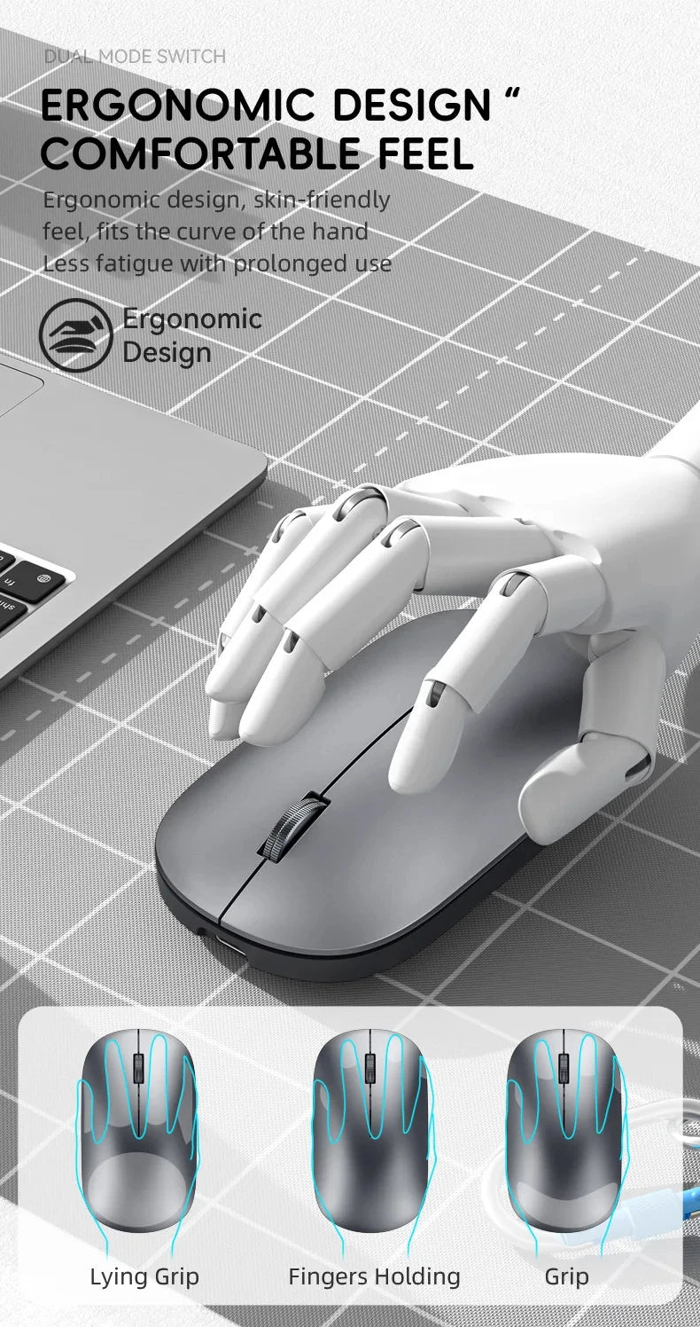 Xiaomi mouse sem fio tipo-c carregamento silencioso clique portátil escritório ergonômico portátil universal leve jogo de escritório sem ruído