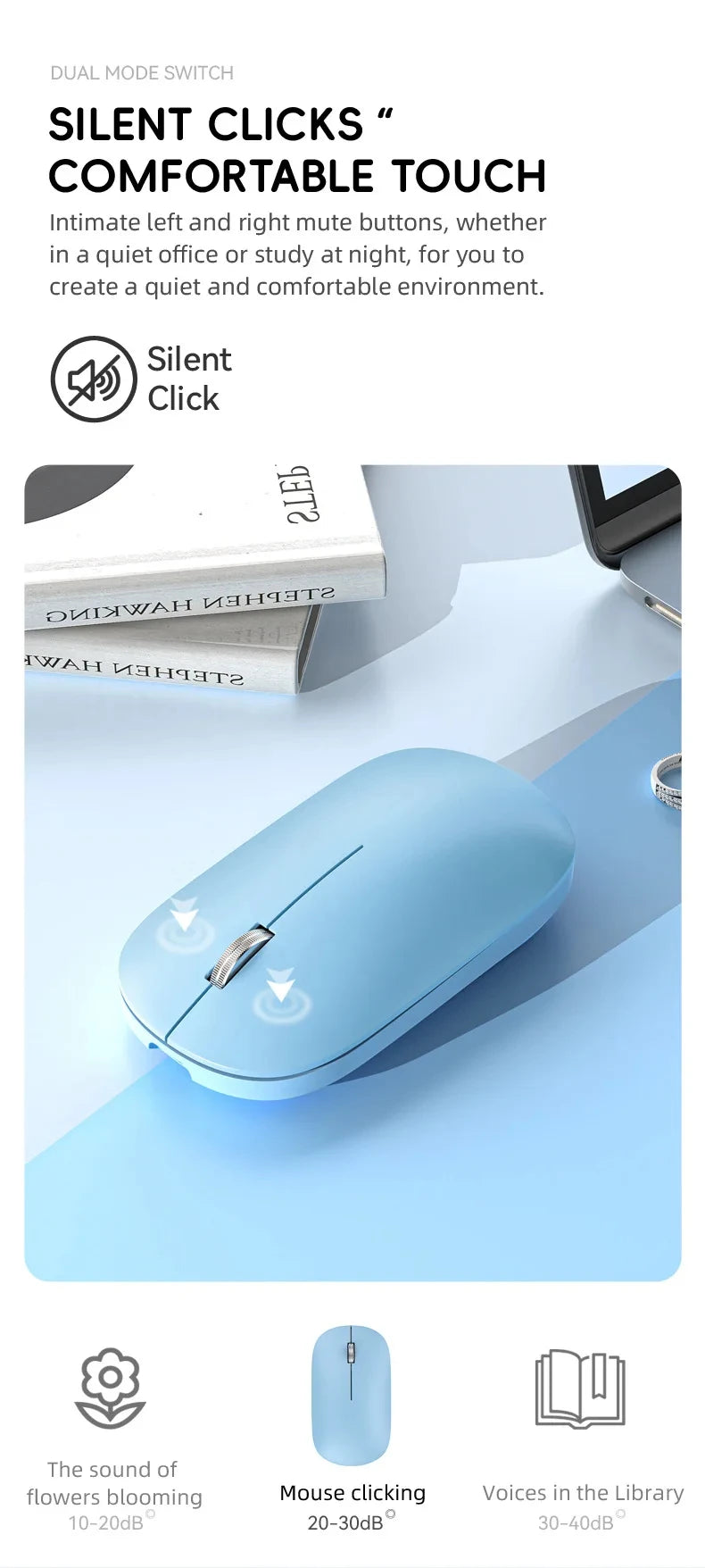 Xiaomi mouse sem fio tipo-c carregamento silencioso clique portátil escritório ergonômico portátil universal leve jogo de escritório sem ruído