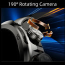 Novo relógio inteligente 5G LTE 190 °   Inserção de câmera rotativa Cartão Sim Google Play Store App Download GPS WIFI Frequência Cardíaca Android Smartwatch