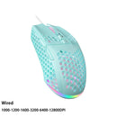 Soliaka mouse para jogos e-sports, sem fio/com fio, ultraleve, favo de mel, rgb, retroiluminado, ajustável, 12800dpi, ergonômico, gamer