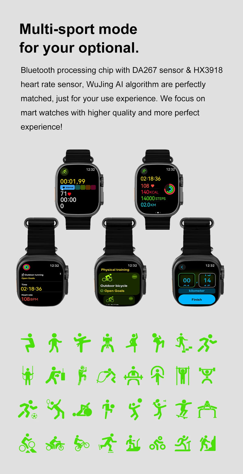 Dt ultra 3 smartwatch tela amoled 4gb mp3 mp4 player bluetooth rede compartilhamento app loja chatgpt inteligente ai relógio masculino sportwatch