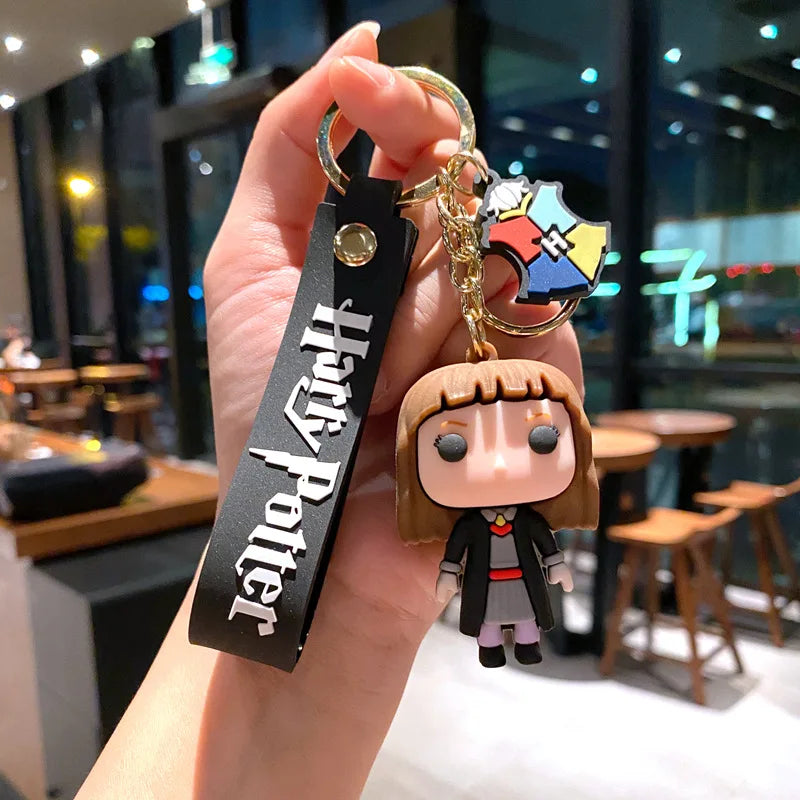 3d harried potter pvc chaveiro brinquedo hermione granger malfoy ron dobby voldemort snape brinquedo figuras festa chaveiros crianças presentes brinquedos