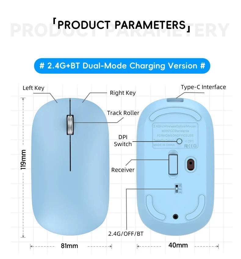 Xiaomi mouse sem fio tipo-c carregamento silencioso clique portátil escritório ergonômico portátil universal leve jogo de escritório sem ruído