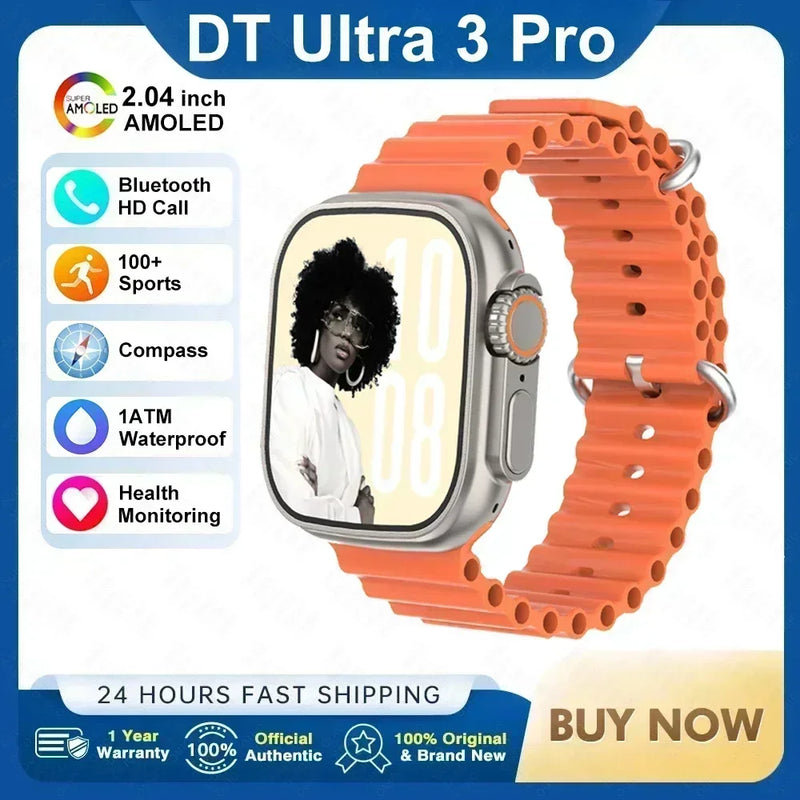 2025 novo original dt ultra 3 relógio inteligente homem 49mm amoled 32g rom chat gpt nfc bússola bt chamada esporte gps pista relógio esportivo feminino