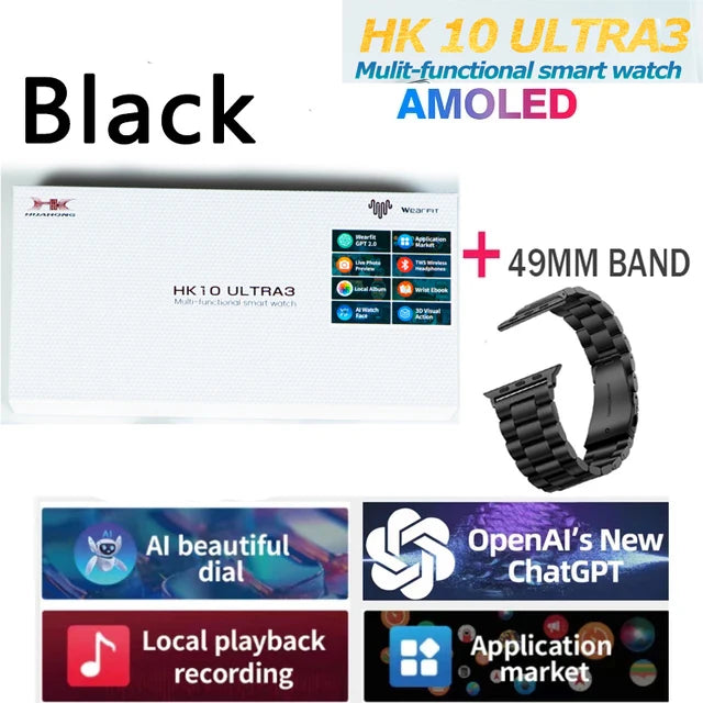 Nova origina hk10 ultra 3 smartwatch masculino 4g rom chatgpt nfc bússola hk9 ultra2 max atualizar relógios esportes bt chamada relógio inteligente masculino