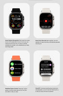 Dt ultra 3 smartwatch tela amoled 4gb mp3 mp4 player bluetooth rede compartilhamento app loja chatgpt inteligente ai relógio masculino sportwatch