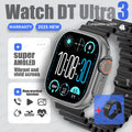 Novo dtultra 3 smartwatch 2.01 "tela amoled 32gb mp3 player bluetooth rede compartilhamento app loja inteligente ai relógio masculino 2025 original