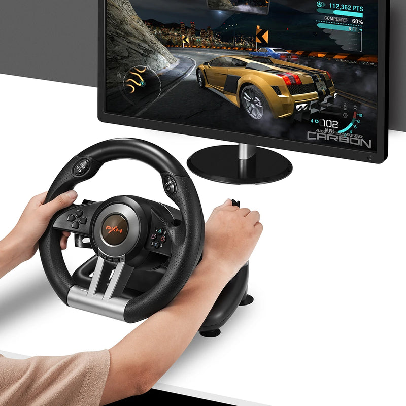 Pxn v3ii gaming volante pedal vibração controlador de jogo de corrida para xbox um para pc para ps3 ps4 para n-switch