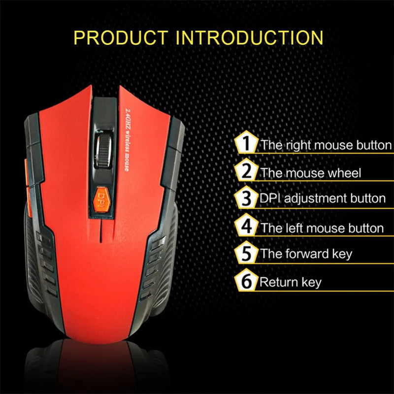 113 mouse sem fio 2.4ghz mouse óptico sem fio com receptor usb mouse sem fio portátil de 6 botões para laptops