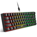 HXSJ-V200 Teclado com fio Mini Gaming, K68 RGB Streamer, membrana sem gestos de 19 teclas, sensação mecânica para jogo ou escritório