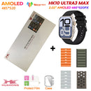 2025 hk10 ultra 3 max relógio inteligente original 4gb rom ai robô compartilhamento de rede amoled nfc bússola gps smartwatch para iso android
