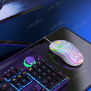 Rato de jogo com fio em favo de mel RGB Backlight 7200 DPI ajustável Ergonômico USB Ratos de computador para Windows PC e jogadores de laptop
