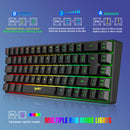 HXSJ-V200 Teclado com fio Mini Gaming, K68 RGB Streamer, membrana sem gestos de 19 teclas, sensação mecânica para jogo ou escritório