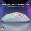 Mouse de carregamento com iluminação RGB sem fio 2.4G com DPI ajustável e ergonômico com design em favo de mel para laptop de mesa