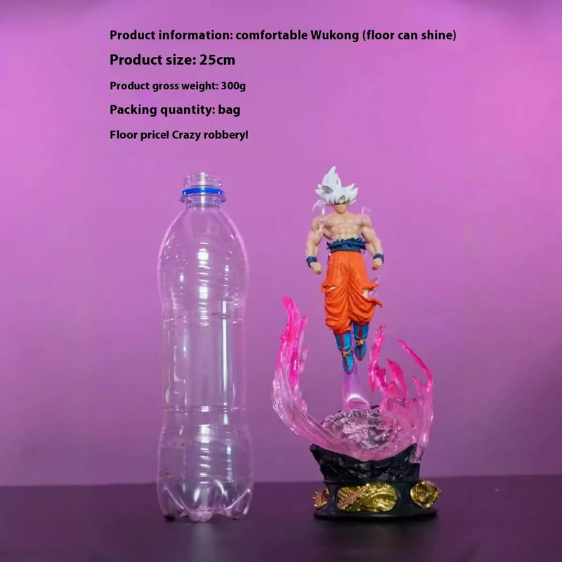 24cm anime dragon ball pode emitir figura de luz ultra instinto son goku saiyan pvc escultura boneca decoração modelo coleção presentes