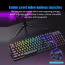 Teclado mecânico retroiluminado com 104 teclas, teclado para jogos com fio, à prova d'água, luminoso, conjunto de teclado e mouse para gamer, pc, laptop, escritório