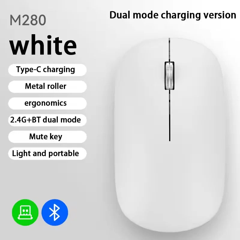 Xiaomi mouse sem fio tipo-c carregamento silencioso clique portátil escritório ergonômico portátil universal leve jogo de escritório sem ruído