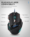 1 PC ITLY New Hyperspeed USB Gaming Mouse RGB Backlit Ergonômico Jogo Ratos 7D Esports Wired Mouse para PC portátil Gamer