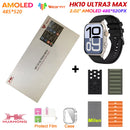 2025 hk10 ultra 3 max relógio inteligente original 4gb rom ai robô compartilhamento de rede amoled nfc bússola gps smartwatch para iso android
