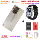 2025 hk10 ultra 3 max relógio inteligente original 4gb rom ai robô compartilhamento de rede amoled nfc bússola gps smartwatch para iso android