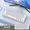 60% mini teclado mecânico com fio portátil, mini teclado APAYADO K61 com fio, 61 teclas Phantom RGB, preto, branco, vermelho, vermelho/azul interruptor
