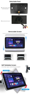 1 din android rádio estéreo do carro 10.1 girar tela de toque removível para universal carplay navegação gps bluetooth wifi autoradio