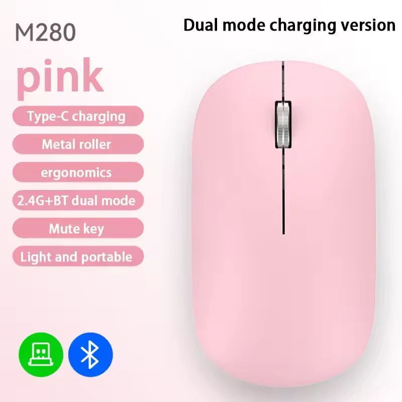 Xiaomi mouse sem fio tipo-c carregamento silencioso clique portátil escritório ergonômico portátil universal leve jogo de escritório sem ruído