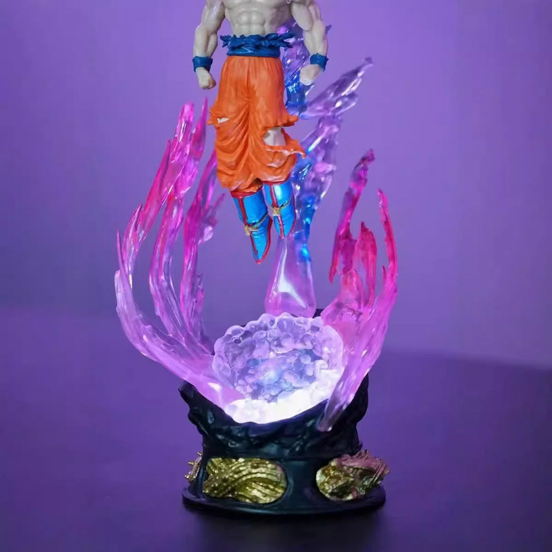24cm anime dragon ball pode emitir figura de luz ultra instinto son goku saiyan pvc escultura boneca decoração modelo coleção presentes