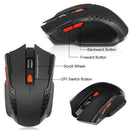 Mouse sem fio 2.4g, receptor usb, 6 botões, profissional, óptico, sem fio, usb, rolagem direita, para laptop, pc gamer